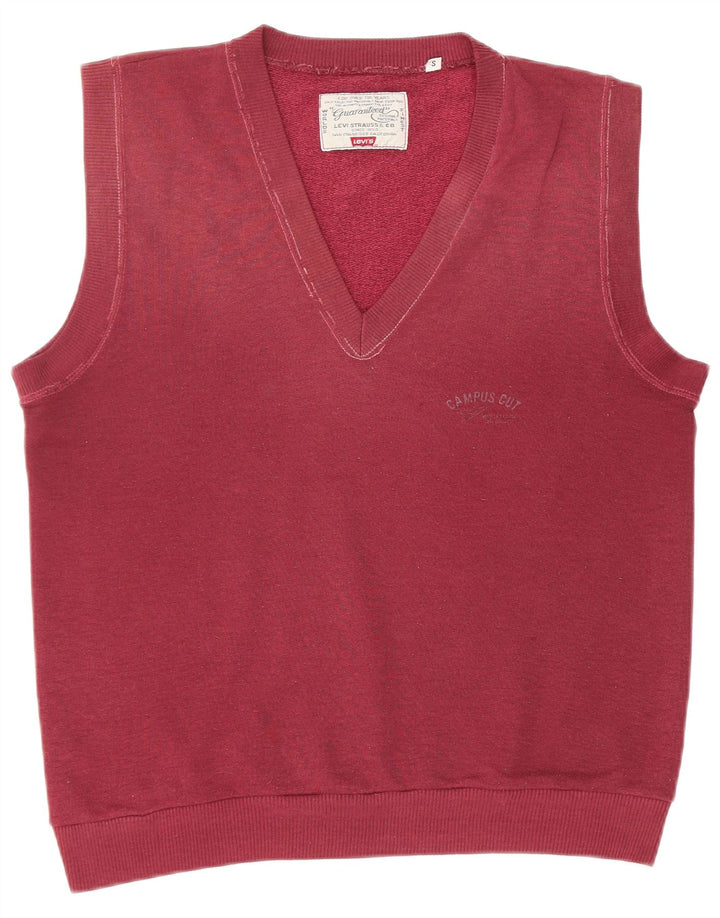 LEVI'S Mens Vest Tank Top Small Maroon Cotton