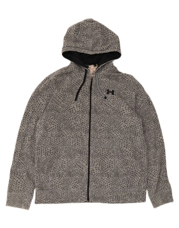 Under Armour Herren-Kapuzenpullover mit Reißverschluss, groß, grau, geometrisch