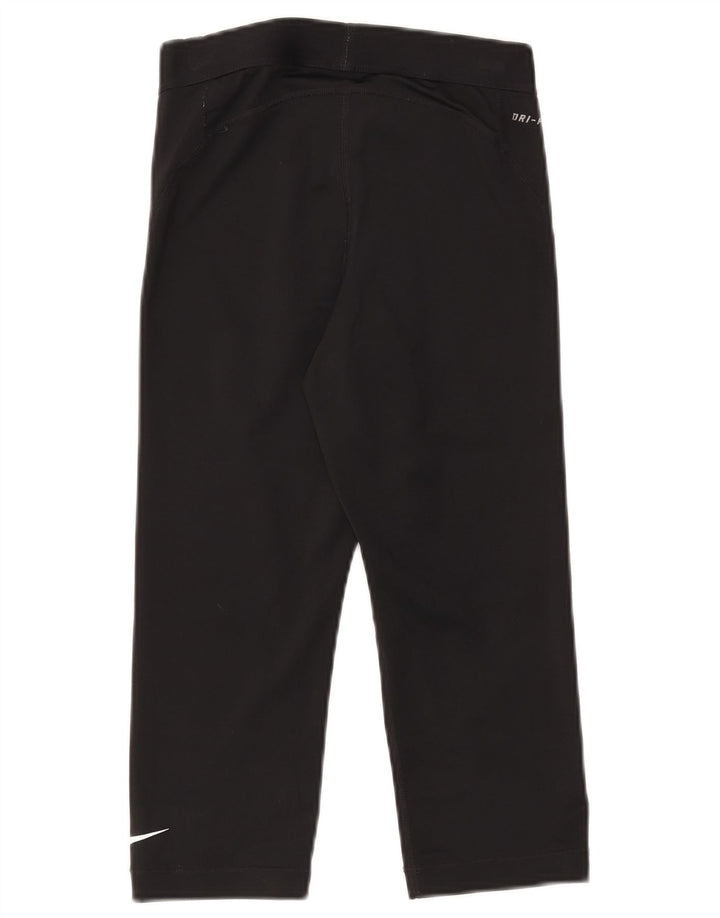 Nike Womens Capri Graphic Tracksuit Trousers UK 10 Small  Black Polyester