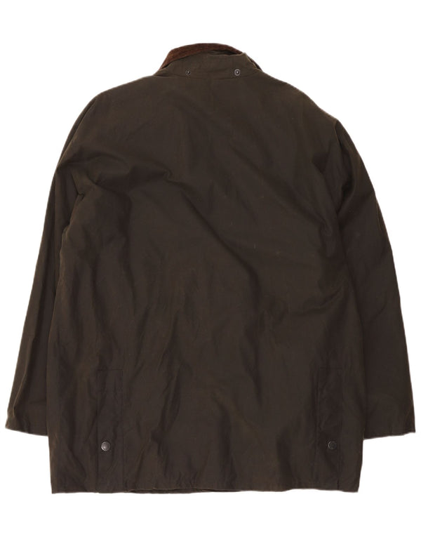 MC Orvis Mens Loose Fit Waxed Cotton Jacket UK 38 Medium Khaki