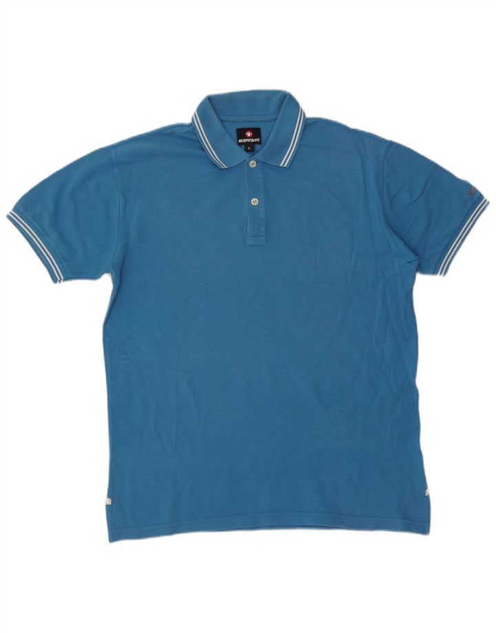 Polo da uomo Murphy & Nye grande in cotone blu