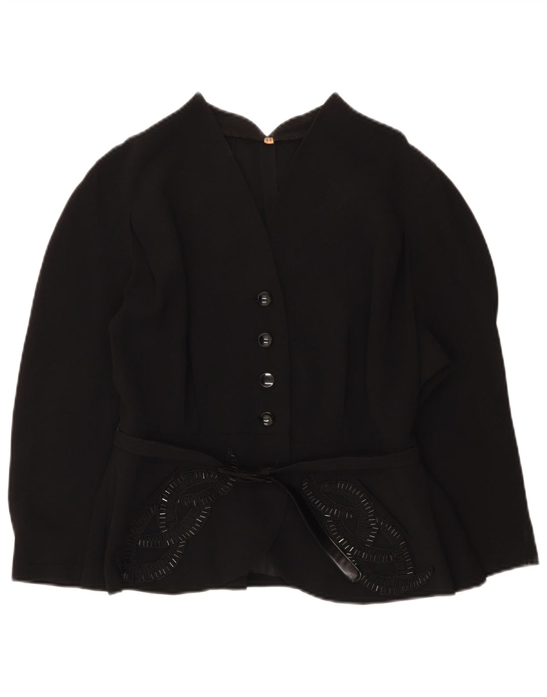 Vintage Womens 4 Button 3/4 Sleeve Blazer Jacket IT 44 Medium Black