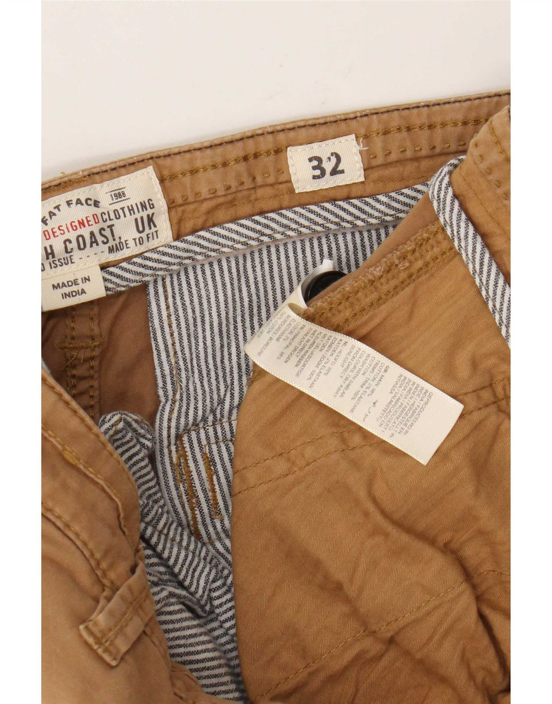 Fat Face Mens Cargo Shorts W32 közepes barna pamut