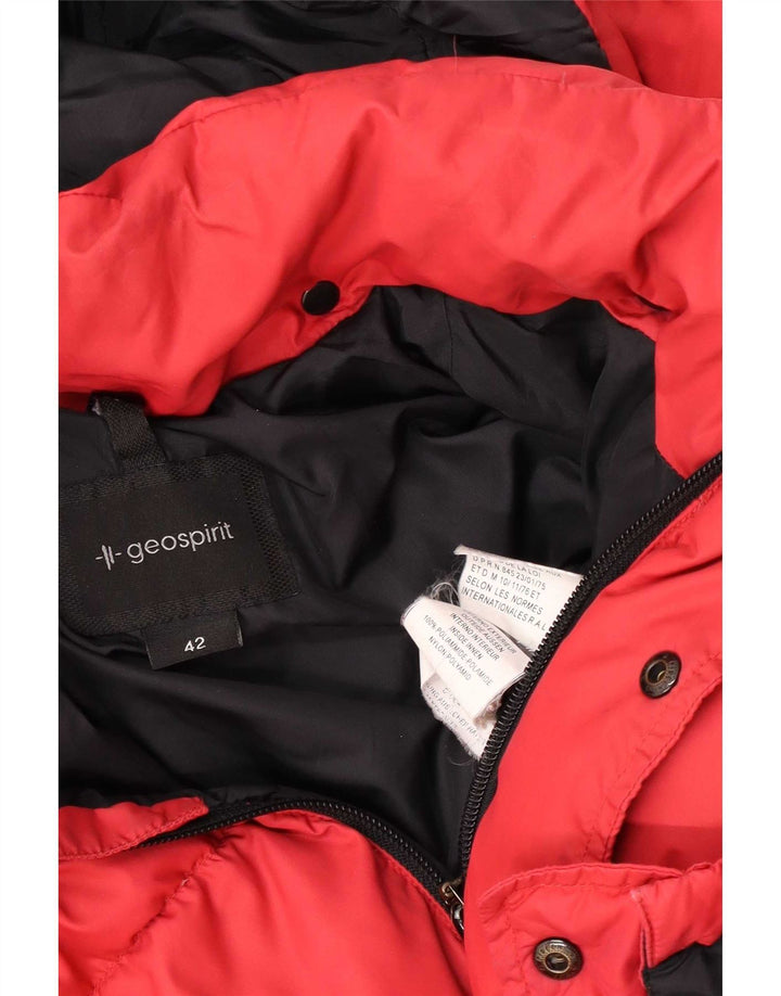 Geospirit Womens Hooded Padded Jacket EU 42 Large Red Polyamide