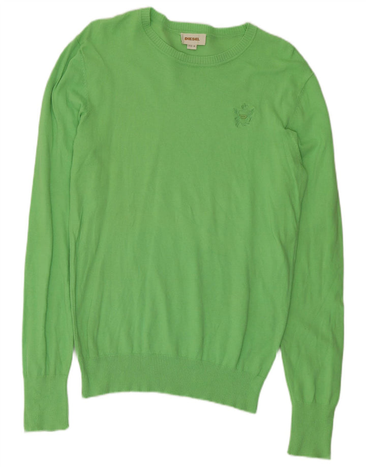 Diesel Mens Boat Neck Jumper Sweater Medium Green
