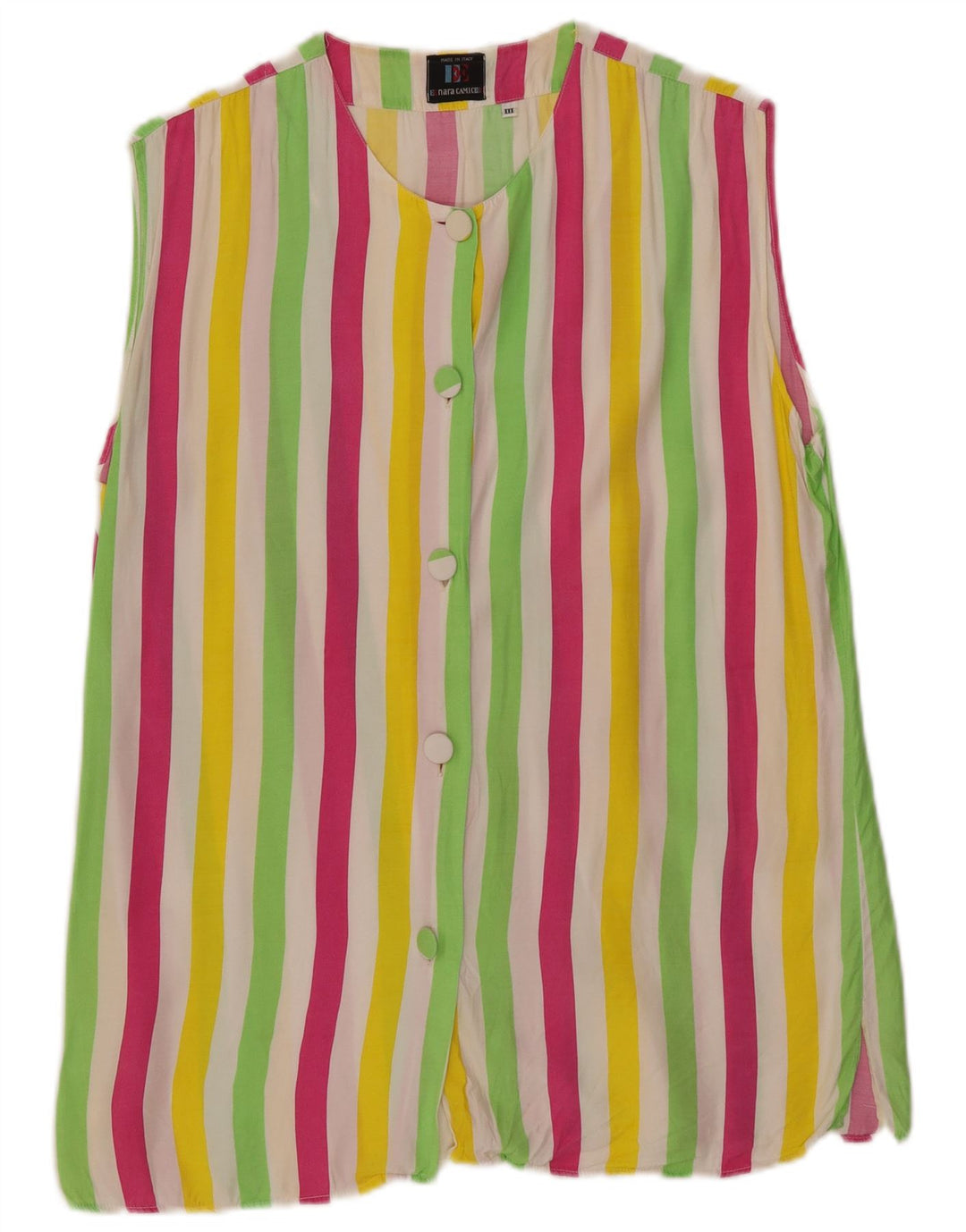 Enara Camice Womens Shirt Blouse UK 14 Medium Multicoloured Striped