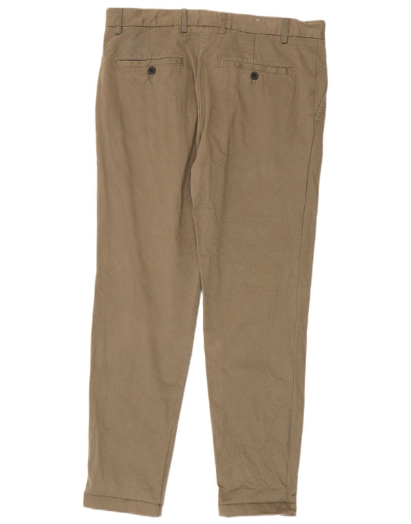 Zara Mens Slim Chino Pantalones EU 44 Large W34 L30 Algodón Beige