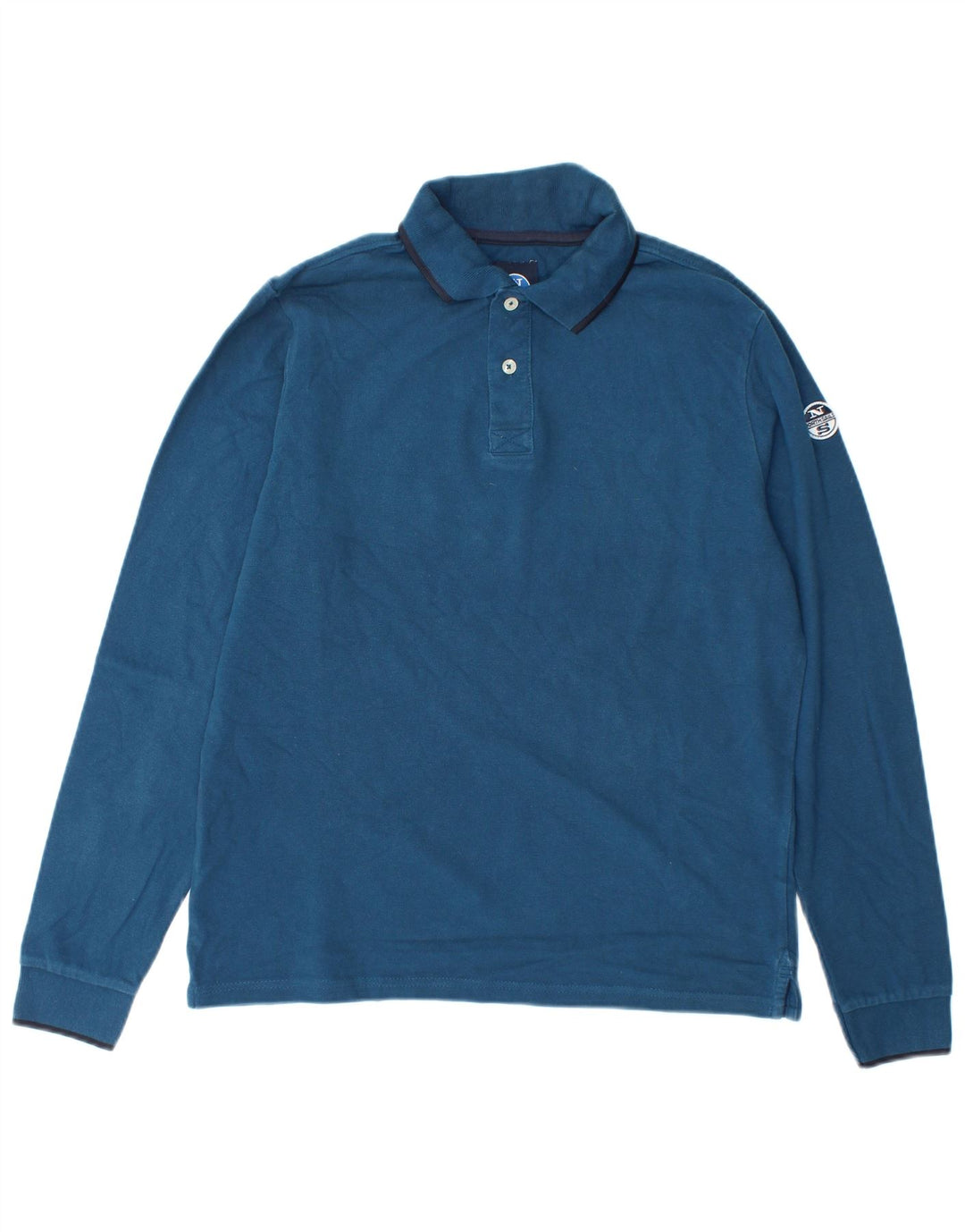 North Sails Mens Long Sleeve Polo Shirt Small Navy Blue