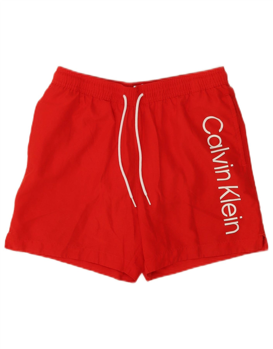 Calvin Klein Mens Graphic Swimming Shorts Small Red Polyester