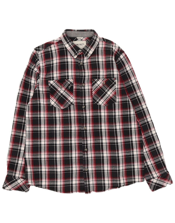 Camicia da uomo Carhartt Worker Wear vestibilità regolare in flanella grande scozzese nero