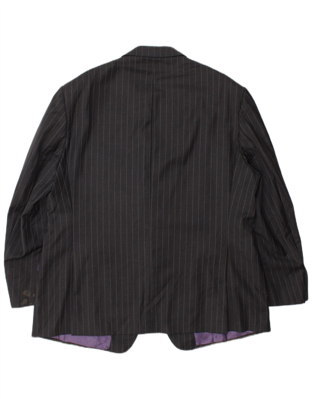 Marks & Spencer Mens 2 Button Blazer Jacket UK 44 XL Grey Pinstripe Wool