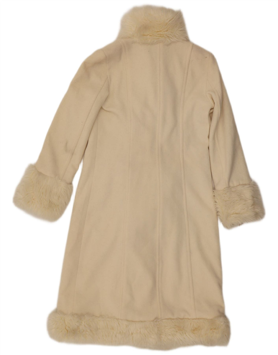 Zara Womens Overcoat UK 10 Small Beige Wool