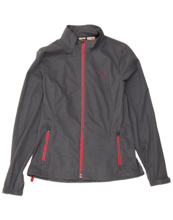 Giacca da tuta da donna Puma UK 10 Small Poliestere a righe grigie