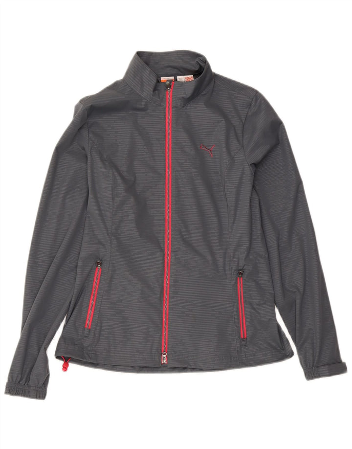 Giacca da tuta da donna Puma UK 10 Small Poliestere a righe grigie
