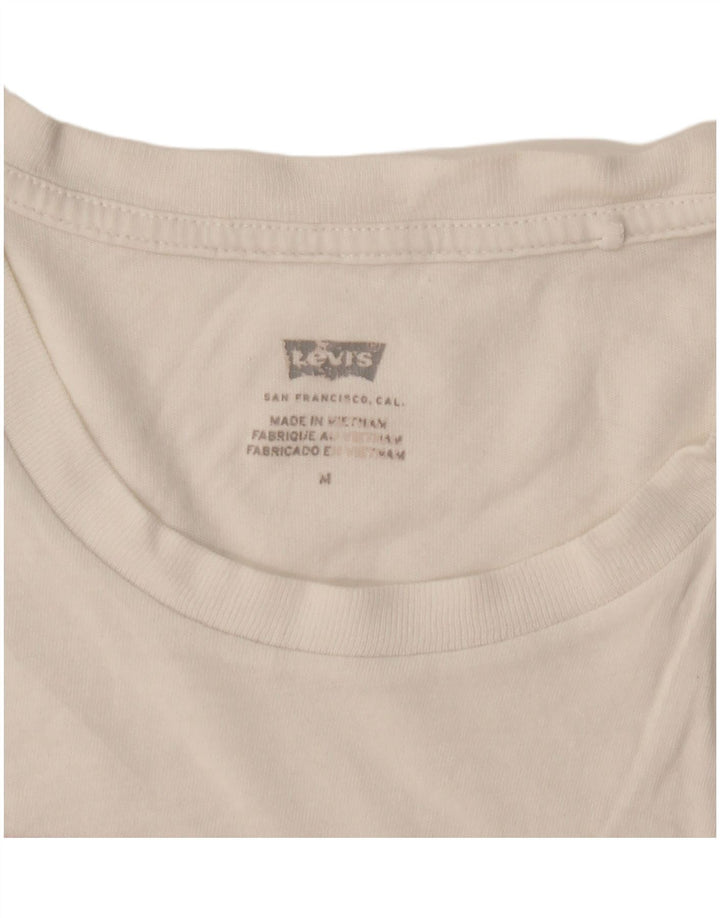 Levi's Womens Graphic T-Shirt Top UK 14 Medium White