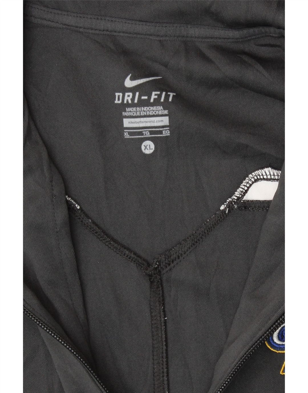 NIKE Womens Dri Fit Graphic Tracksuit Top Jacket UK 18 XL Grey Polyester Vintage Nike and Second-Hand Nike from Messina Hembry 