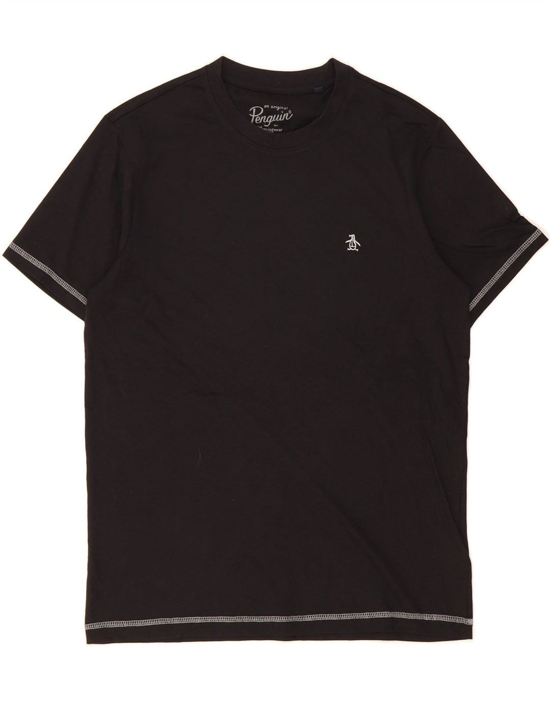 PENGUIN Mens T-Shirt Top Medium Black Cotton Vintage Penguin and Second-Hand Penguin from Messina Hembry 