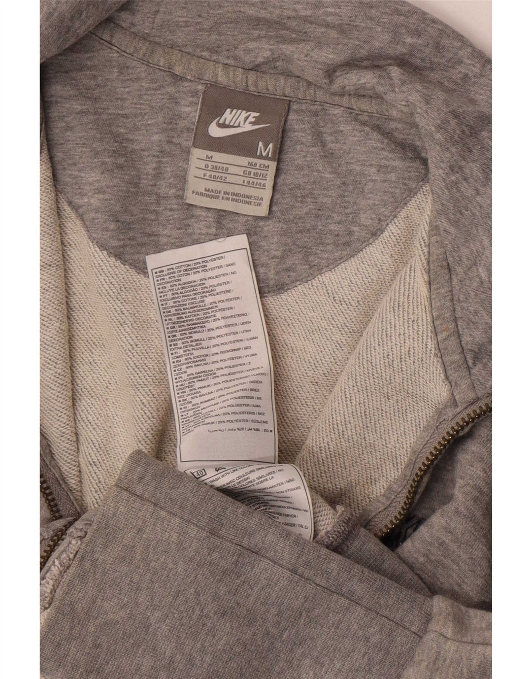 Nike Womens Tracksuit Top Jacket UK 10/12 Medium Grey Flecked Cotton