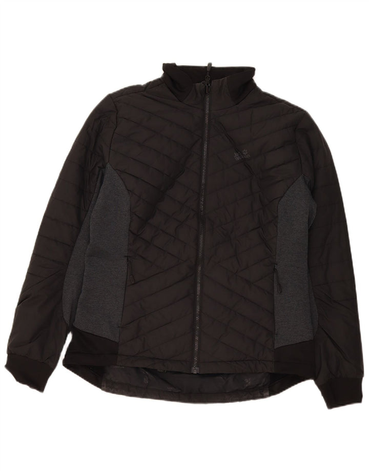 Giacca imbottita da donna Jack Wolfskin UK 16 grande poliestere color block nero