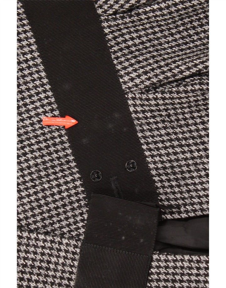 Max & Co. Veste blazer courte à 2 boutons pour femme UK 14 Gris moyen pied-de-poule