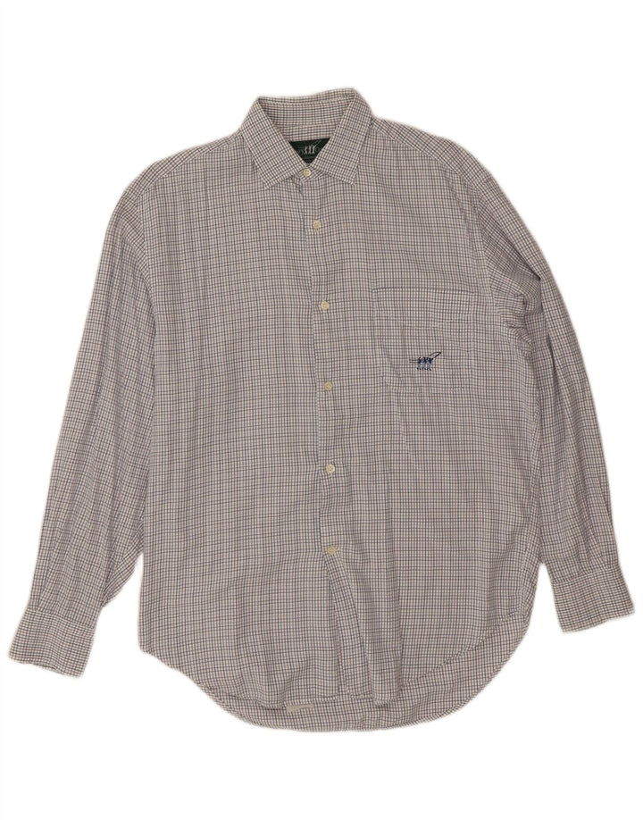 Henry Cottons Herreskjorte Størrelse 39 15 1/2 Medium Grå Gingham