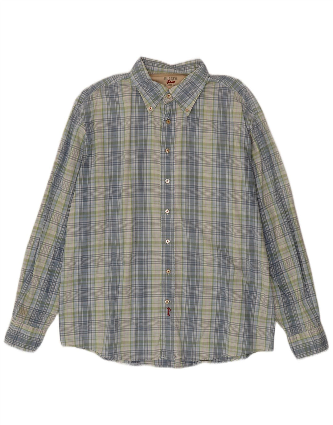 Gant Mens Rugger Slim Fit Shirt 2XL Blue Check Cotton