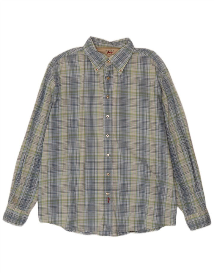 Gant Mens Rugger Slim Fit Shirt 2XL Blue Check Cotton
