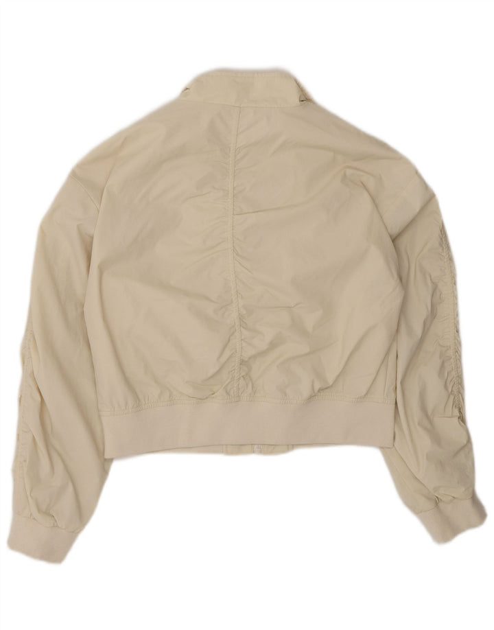 Marks & Spencer Girls Crop Bomber Jacket 11-12 Years Beige Polyester