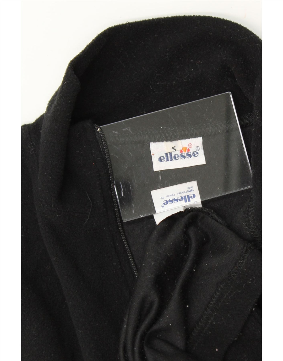ELLESSE Womens Zip Neck Fleece Jumper UK 10 Small Black Polyester Vintage Ellesse and Second-Hand Ellesse from Messina Hembry 