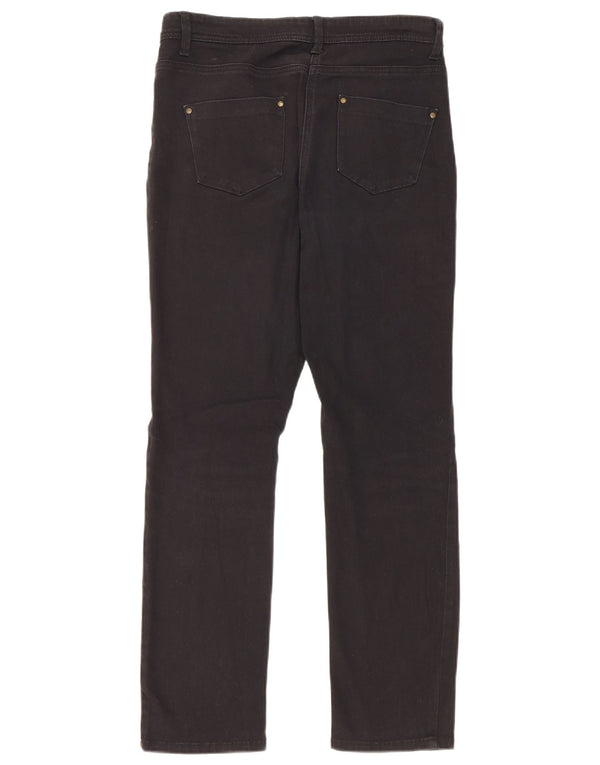Damskie proste dżinsy M&Co UK 10 Small W30 L28 Czarna bawełna