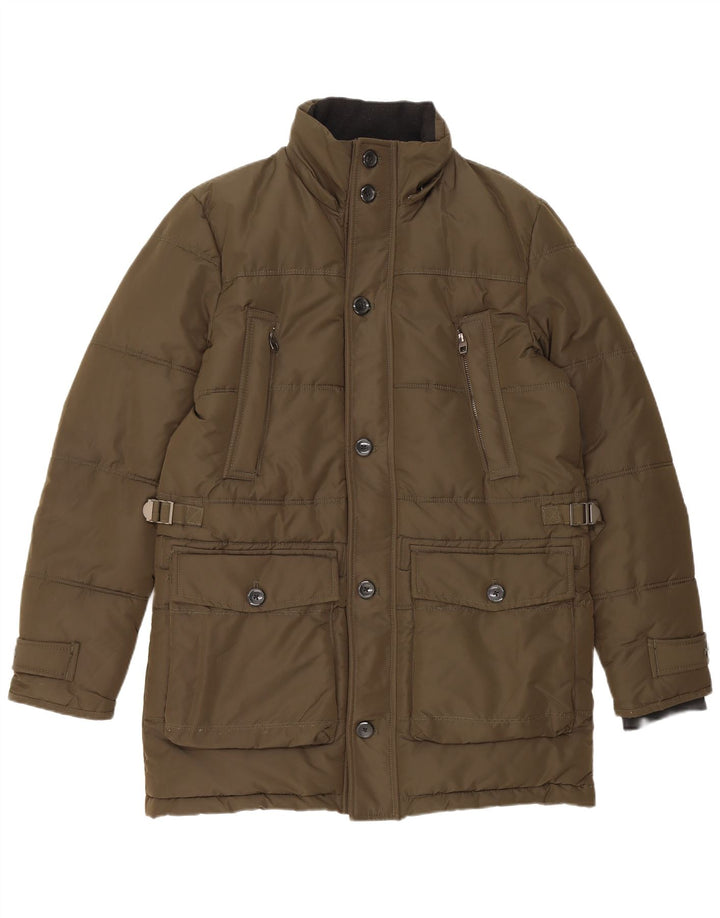 Zara Mens Padded Jacket UK 38 Medium Khaki