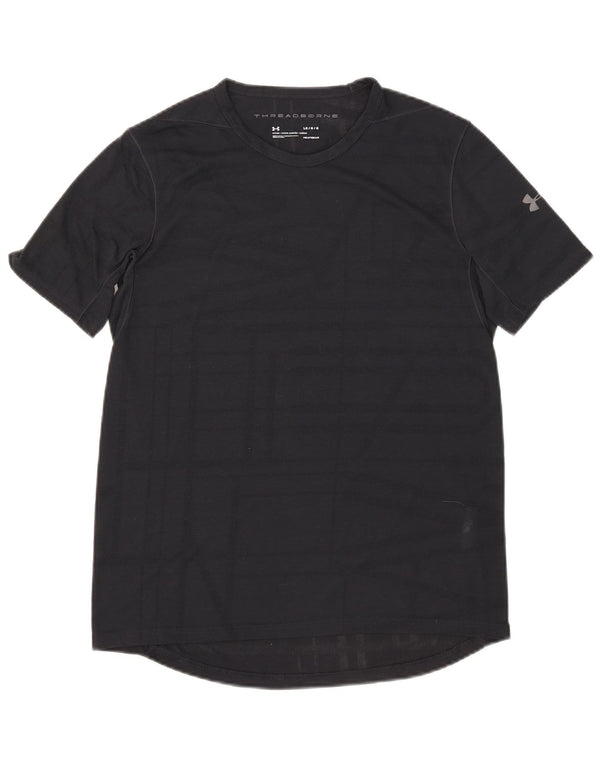 Under Armour Mens Heat Gear T-Shirt Top Large Black Geometric Polyester