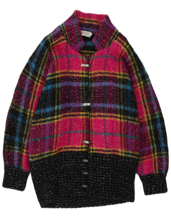 Maglione cardigan lungo da donna Carthago UK 16 grande plaid multicolore