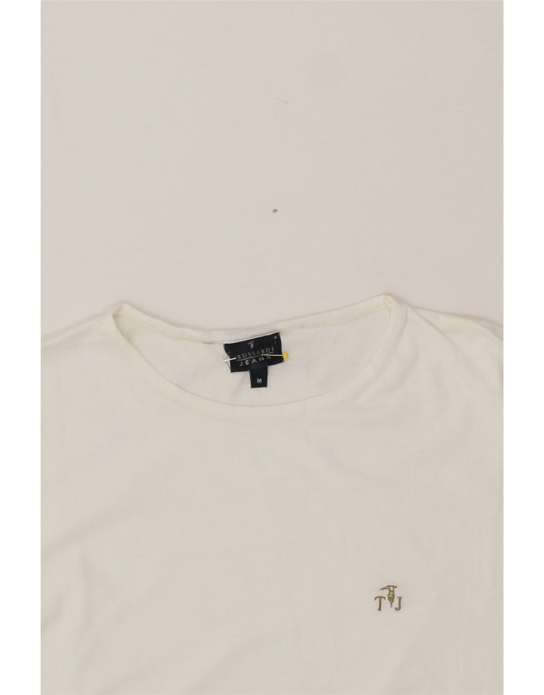 TRUSSARDI JEANS Womens T-Shirt Top UK 14 Medium White Vintage Trussardi Jeans and Second-Hand Trussardi Jeans from Messina Hembry 