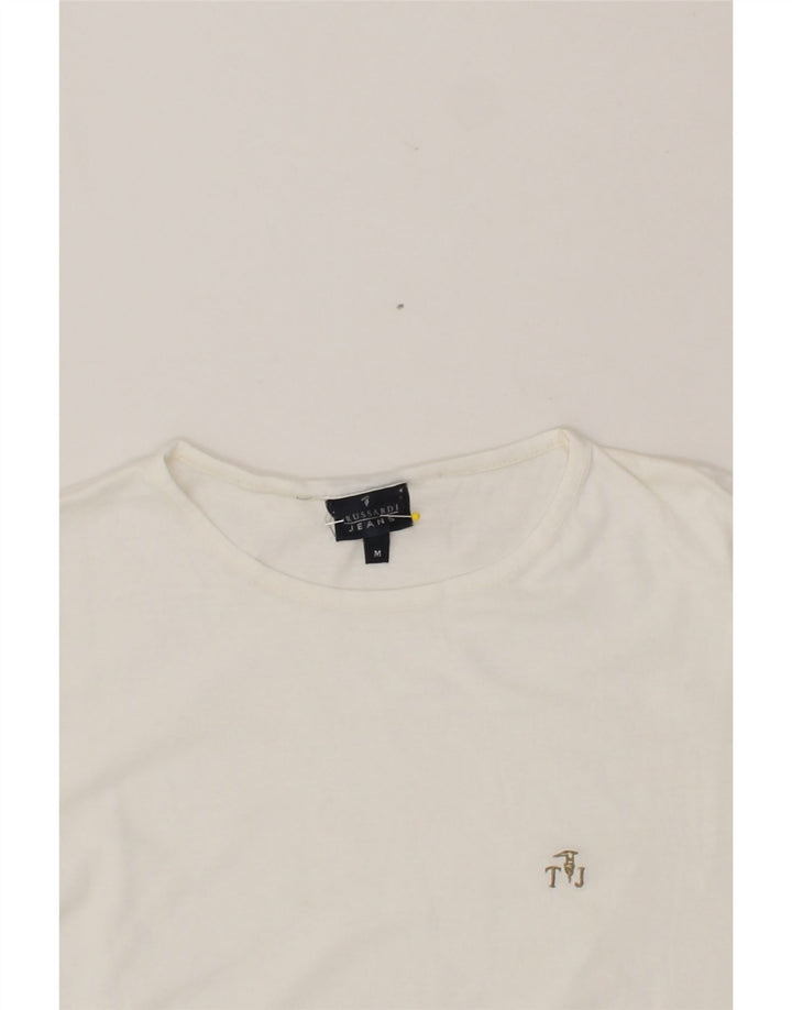 TRUSSARDI JEANS Womens T-Shirt Top UK 14 Medium White Vintage Trussardi Jeans and Second-Hand Trussardi Jeans from Messina Hembry 