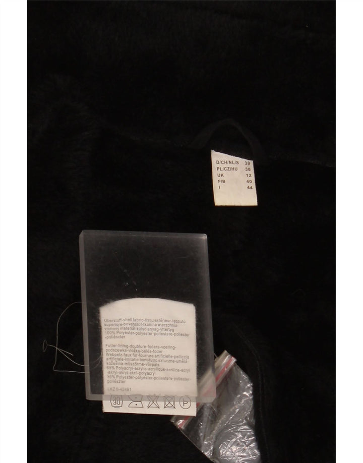 Soprabito Sherpa da donna vintage UK 12 poliestere nero medio