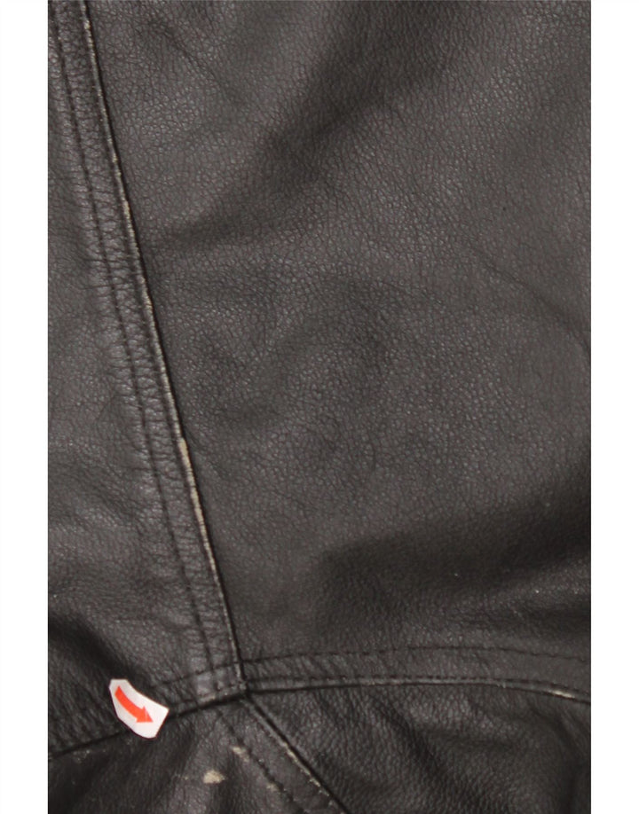 SHELTER BAY Mens Leather Jacket UK 38 Medium Black Leather