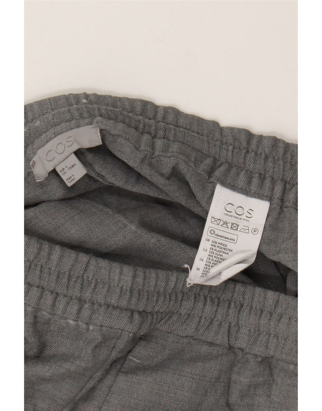 Cos Mens Joggers Cargo Trousers Small W29 L27 Grey Wool
