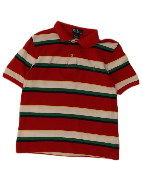 Polo Ralph Lauren Camicia Bambino 6-7 Anni Cotone Rigato Rosso