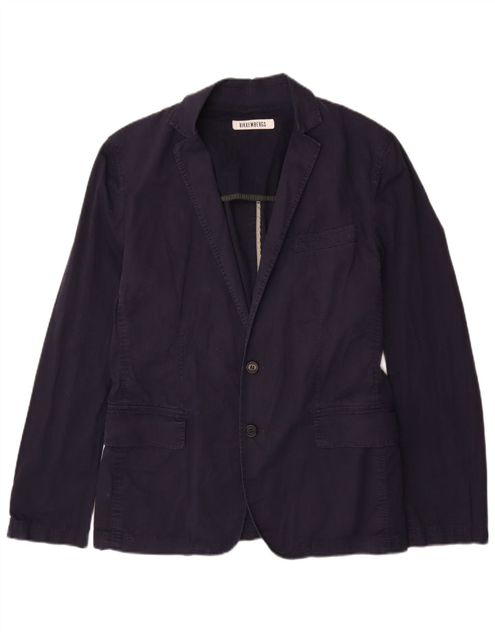 BIKKEMBERGS Mens 2 Button Blazer Jacket UK 38 Medium Navy Blue