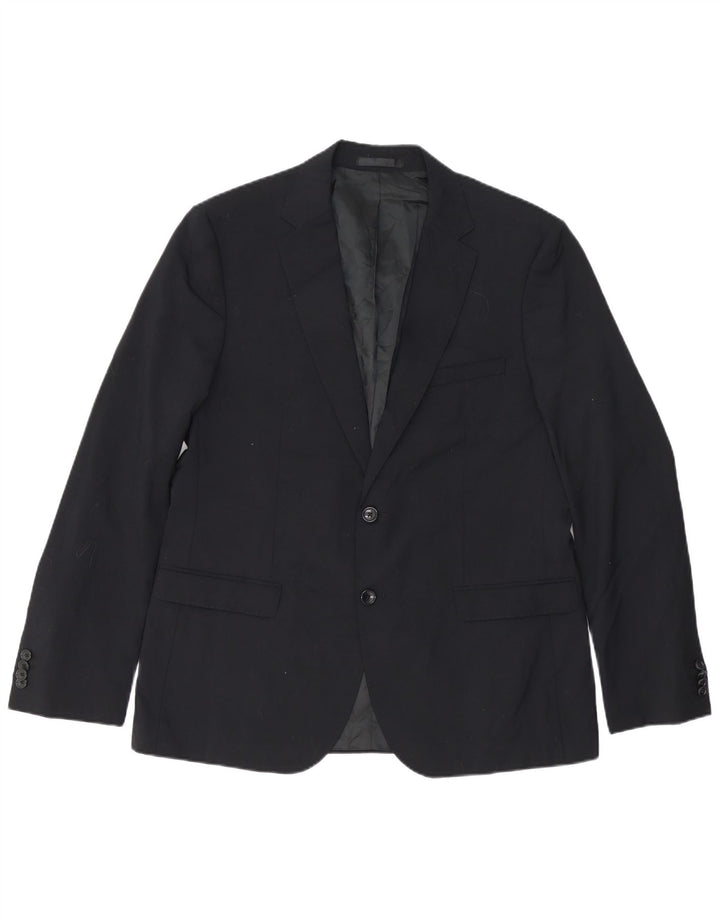 French Connection Mens 2 Button Slim Fit Blazer Jacket UK 44 2XL Navy Blue