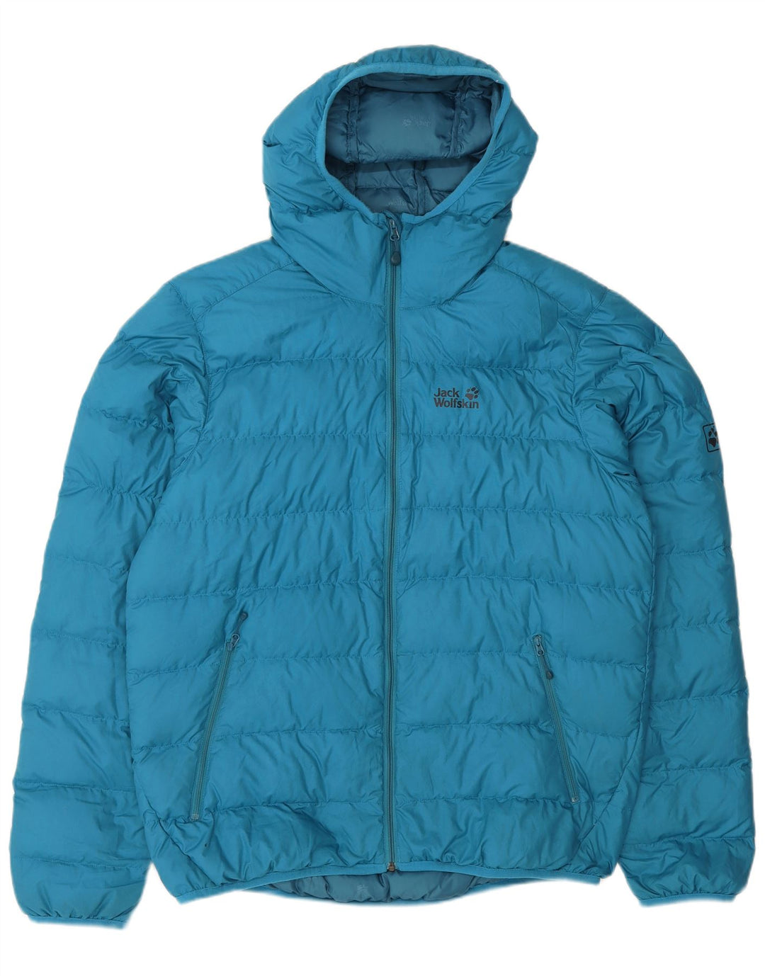 Jack Wolfskin Mens Hooded Padded Jacket UK 40/42 Large Blue Polyester