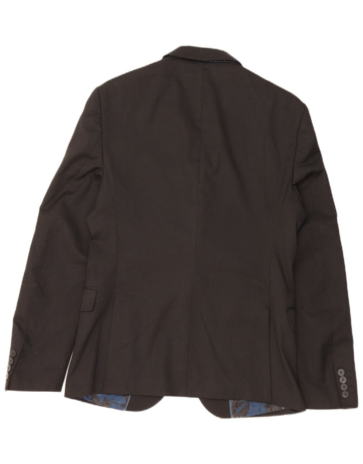 ZARA Mens 2 Button Blazer Jacket EU 48 Medium Black