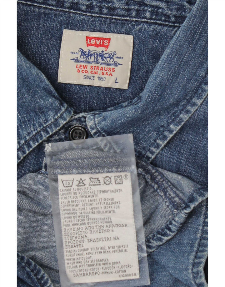 Camicia di jeans da uomo Levi's Large in cotone blu