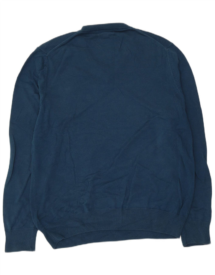 Marks & Spencer Pull col V pour homme en coton bleu Taille L