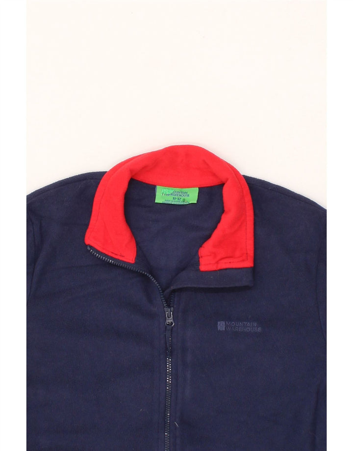 MOUNTAIN WAREHOUSE Boys Fleece Jacket 11-12 Years Navy Blue Polyester Vintage Mountain Warehouse and Second-Hand Mountain Warehouse from Messina Hembry 