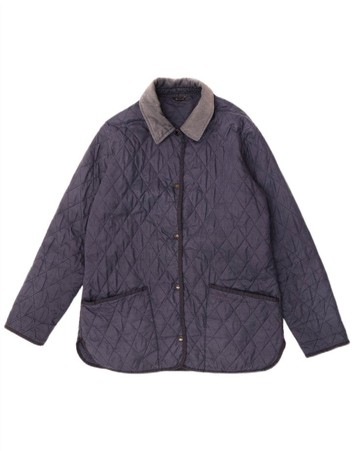 Barbour Veste matelassée pour femme UK 14 Large Bleu Marine Polyamide