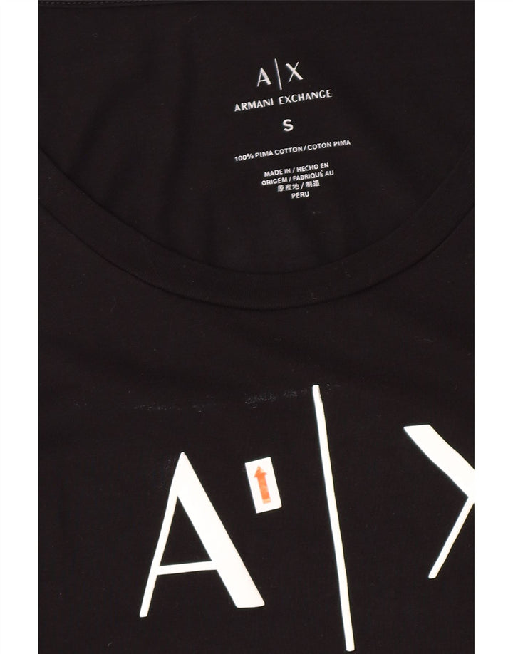 Armani Exchange Womens Graphic Top UK 8 Small Black Logo
