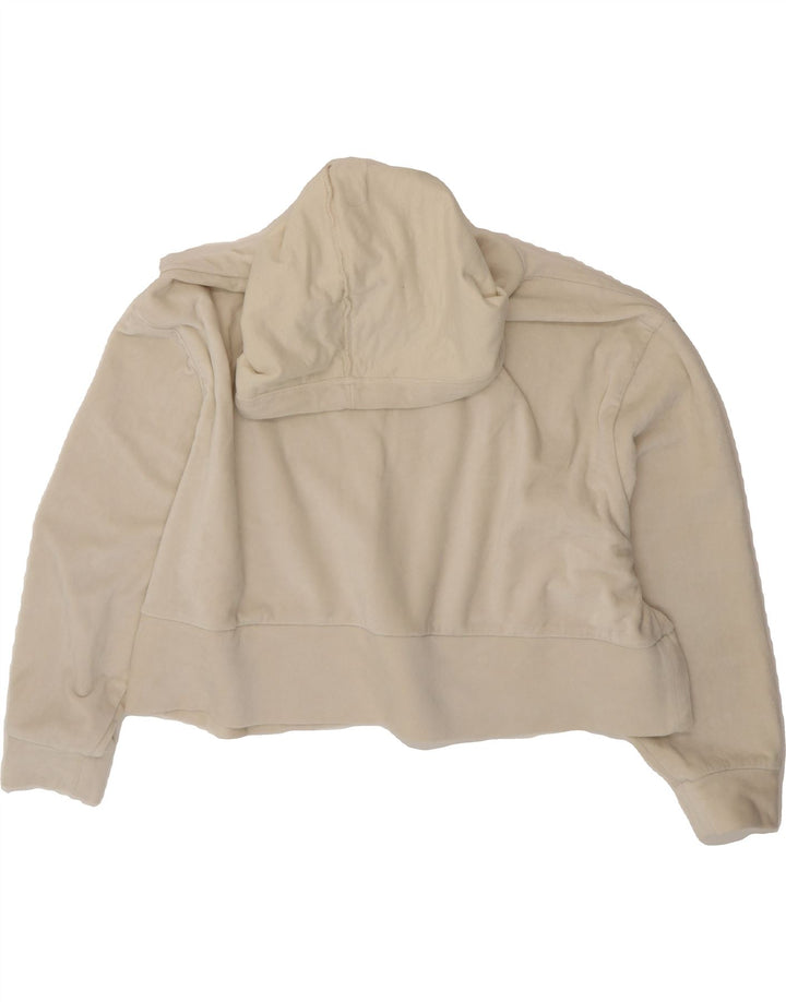 ZARA Womens Oversized Hooded Fleece Jumper UK 14 Medium White Polyester Vintage Zara and Second-Hand Zara from Messina Hembry 
