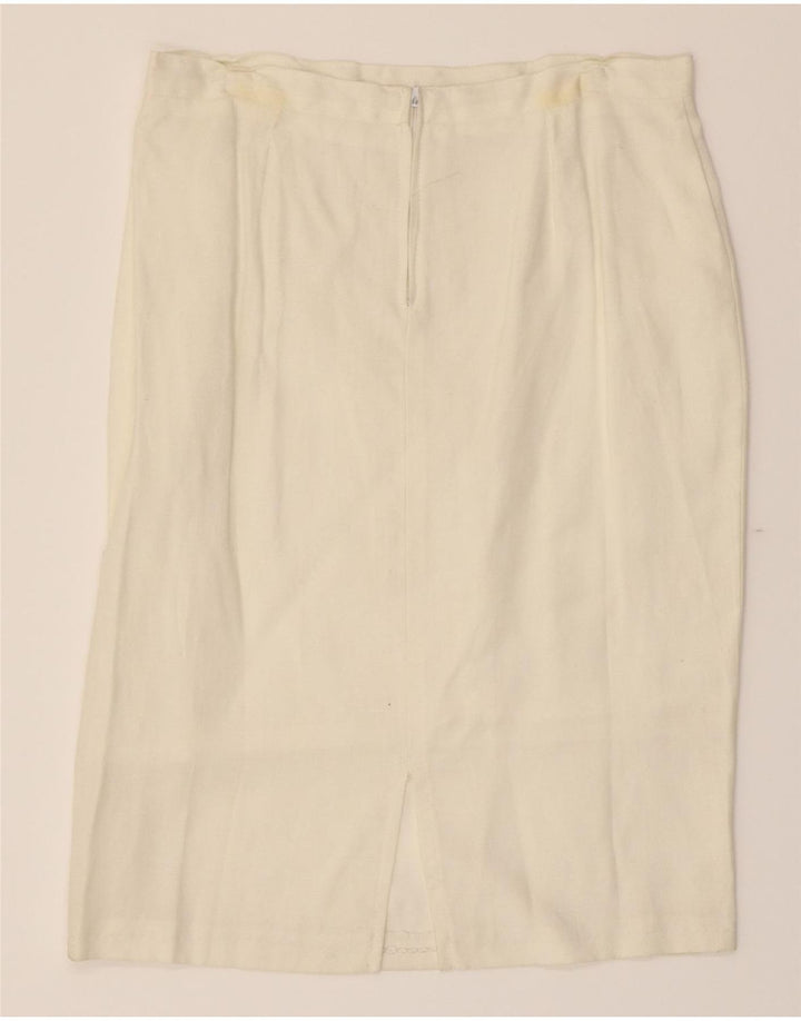 VINTAGE Womens Straight Skirt IT 46 Large W32 White Vintage Vintage and Second-Hand Vintage from Messina Hembry 
